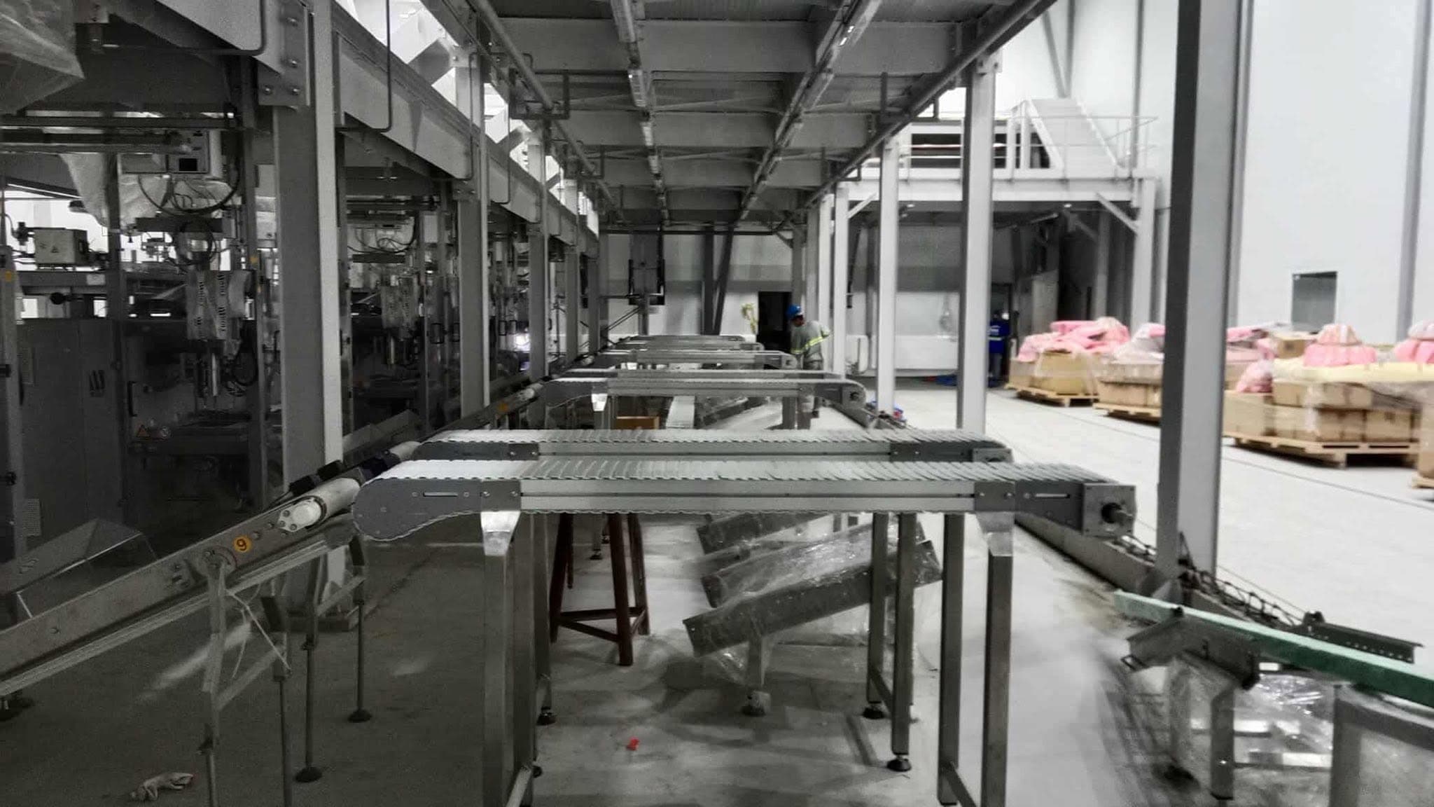 PVC belt conveyor in a clean production room